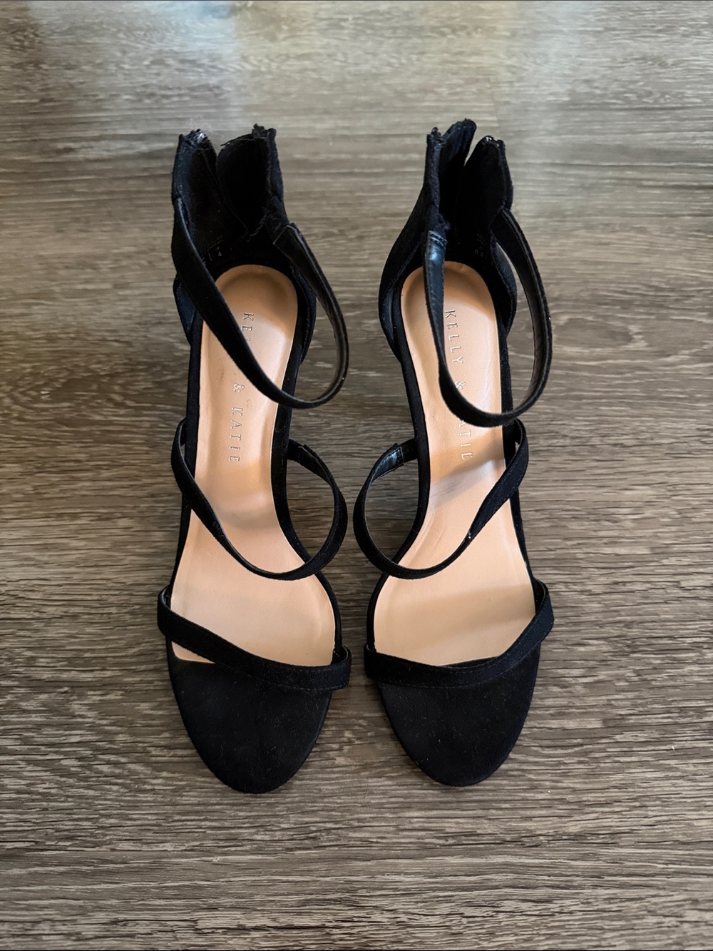 Kelly & Katie Black Strappy High Heels